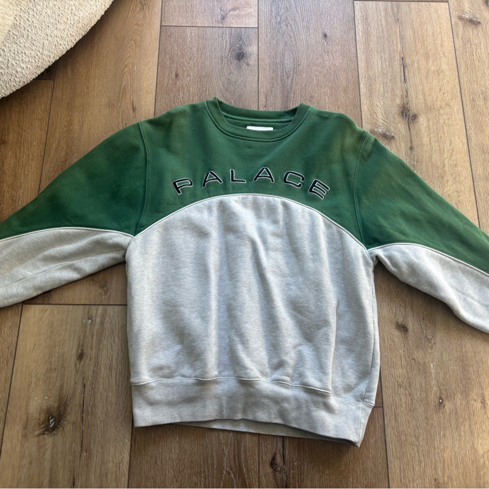 PALACE Men's Crewneck Sweater in Green and Gray